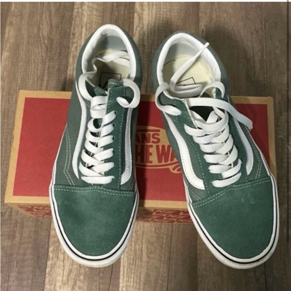 Vans Classic Green and White Sneakers